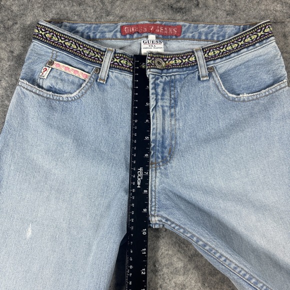 Vintage Guess Women's Sz 28 Embroidered Light Wash Made USA Jean Style#10046 Y2K - Picture 6 of 15